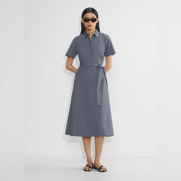 Aritzia Dresses & Skirts - BABATON Aritzia Typist Poplin Cotton Midi Dress Size Medium NWT